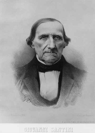 乔瓦尼-桑蒂尼（1787-1877）肖像，意大利天文学家、数学家和科学家 作者 WG（后）塞耶