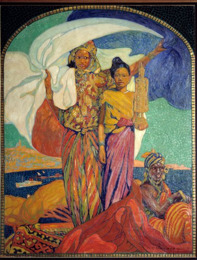 殖民主义：马赛殖民地国家展览海报。 David Dellepiane (1866-1932) 的海报。 1922 年马赛，海洋博物馆 作者 戴维·德勒皮安妮