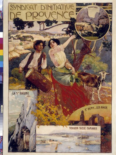 普罗旺斯倡议联合会。David Dellepiane（1866-1932）的插图。必须提及。普罗旺斯问候基金会 (Dim in cm 100x81) 作者 戴维·德勒皮安妮