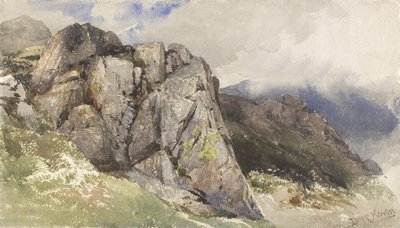 山岩石（纸上的石墨） 作者 大卫·霍尔·麦基文（David Hall McKewan）