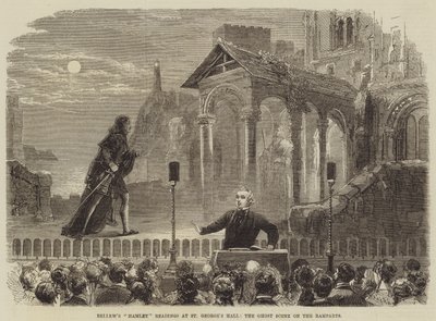 Bellews Hamlet读书在St Georges Hall，城墙上的幽灵场景 作者 大卫·亨利·弗里斯顿