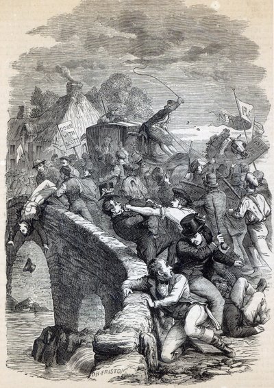 1837年霍伊克的选举骚乱，“卡塞尔的英国插图史”中的插图，出版于1895年 作者 大卫·亨利·弗里斯顿