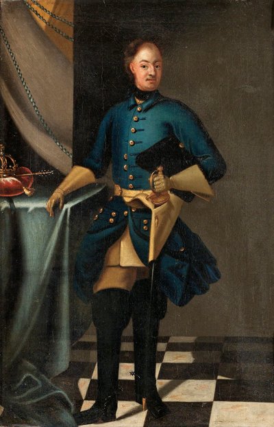 瑞典国王查理十二世的肖像，1682-1718，约1716年 作者 大卫·克拉夫特来自