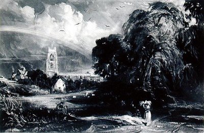 Stoke-by-Nayland，康斯特布尔之后（蚀刻版）。 作者 大卫卢卡斯