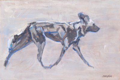 非洲彩绘狗（野狗），2024 年（布面油画） 作者 大卫·迈耶