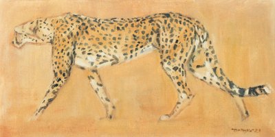 猎豹跟踪，2021 年（布面油画） 作者 大卫·迈耶