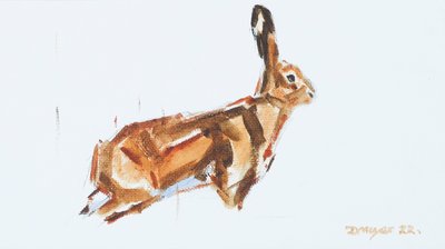 野兔，2022 年（布面油画） 作者 大卫·迈耶
