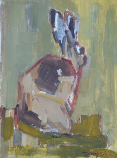 野兔，2022 年（油画板） 作者 大卫·迈耶