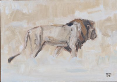 雄狮，2021 年（布面油画） 作者 大卫·迈耶
