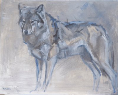 狼 1》，2023 年（布面油画） 作者 大卫·迈耶