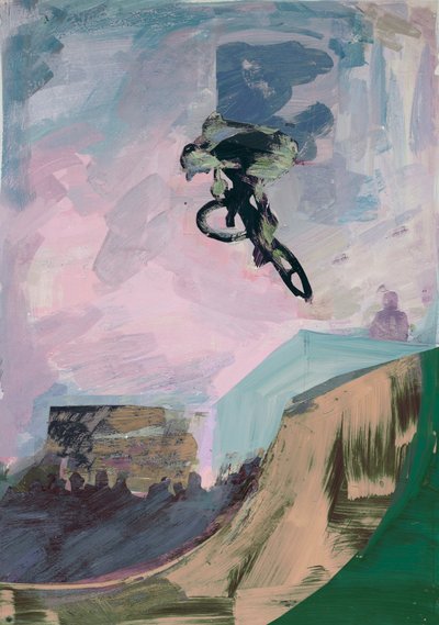 半管，2018（丙烯酸和剪纸）。 作者 大卫·麦康诺奇