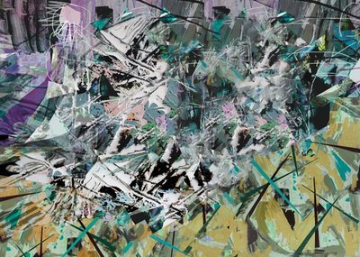 Tanglewood, 2017, 木板上的混合媒体。 作者 大卫·麦康诺奇