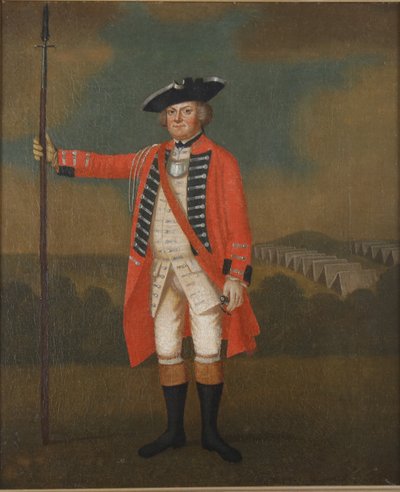 英国步兵军官的肖像，c.1740-50 作者 大卫·莫里尔