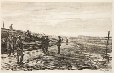 夜间纠察队，插图选自《西部前线》，乡村生活有限公司出版 作者 大卫·缪尔黑德·博恩