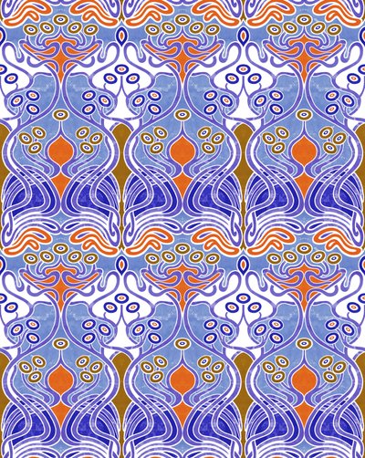 博克莱尔蓝橙》，2018 年（混合媒介数字作品） 作者 大卫·牛顿