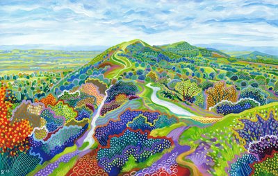 马尔文毅力山，2023 年（丙烯酸纸张） 作者 大卫·牛顿