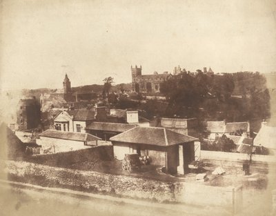 林里斯高，从火车站看，有市政厅、圣迈克尔教堂和宫殿，1843-184年创作人：David Octavius Hill, Robert Adamson. 作者 大卫·奥克塔维斯·希尔，罗伯特·亚当森
