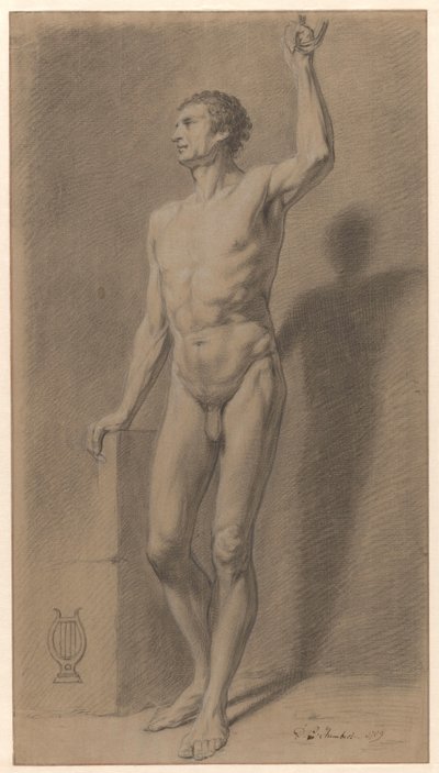 男性裸体站立；学院研究 作者 David Pièrre Giottino Humbert de Superville