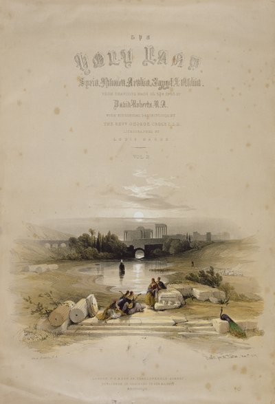 来自喷泉的巴尔贝克，1839年5月7日，“圣地”第二卷的标题页，由Louis Haghe（1806-85）酒吧刻。 1843 作者 大卫·罗伯茨