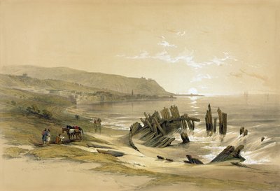1839年4月24日，Caiphas从第二卷“圣地”望向卡梅尔山;由Louis Haghe（1806-85）于1842年在伦敦出版 作者 大卫·罗伯茨