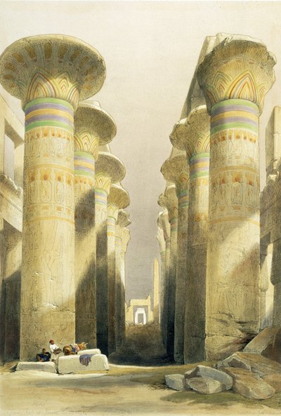 列大厅的中央大道，卡纳克，来自埃及和努比亚，Vol.1 作者 David Roberts