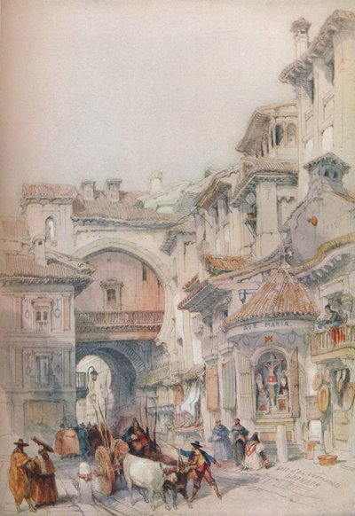 格拉纳达维瓦尔兰布拉之门，1830年代，1930年。 作者 大卫·罗伯茨