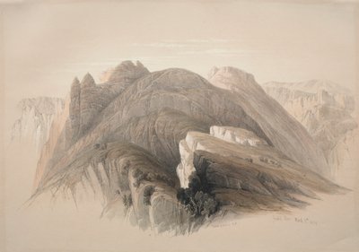 Gebil Hor。霍山（Mount Hor），来自佩特拉悬崖环绕，1839年。 作者 大卫·罗伯茨