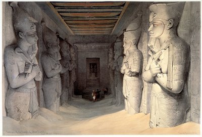 拉美西斯二世的巨型石灰石雕像，拉美西斯神庙，埃及阿布辛贝，1836年 作者 大卫·罗伯茨