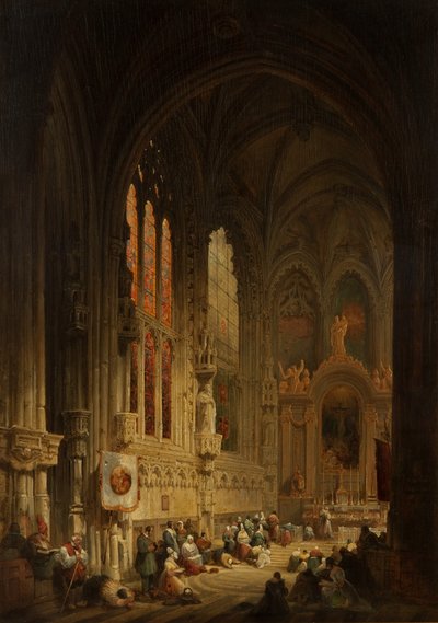 大教堂的内部，1822年或1829年 作者 David Roberts