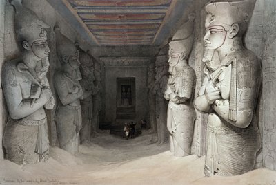 Aboo Simbel神庙的内部，来自&39;埃及和努比亚&39;，由Louis Haghe创作的石版画，1849年 作者 David Roberts