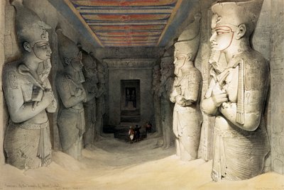 阿布辛贝勒神庙内部》，埃及努比亚，约1845年 作者 大卫·罗伯茨
