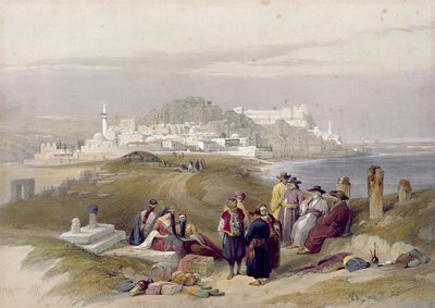 Jaffa，古代Joppa，1839年4月16日，来自“圣地”第二卷的第61页，由Louis Haghe（1806-85）酒吧刻。 1843 作者 大卫·罗伯茨
