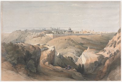 耶路撒冷，橄榄山，1839年。 作者 David Roberts