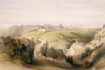 橄榄山的耶路撒冷，1839年4月8日，路易斯哈格（1806-85）酒吧刻的“圣地”第一卷第6页。 1842 作者 David Roberts