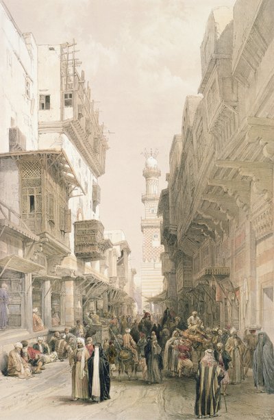 清真寺El Mooristan，开罗，来自埃及和Nubia，Vol.3 作者 David Roberts
