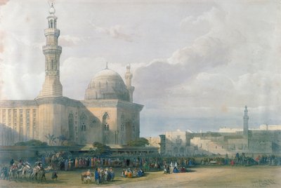 从Rumeyleh，开罗，埃及和Nubia，Vol.3大广场的苏丹哈桑清真寺 作者 David Roberts