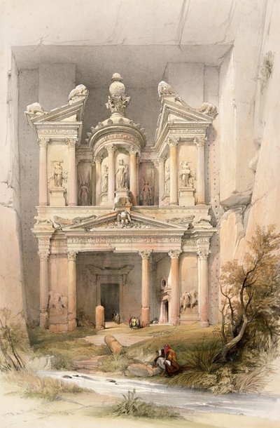 佩特拉，1839年3月7日，来自“圣地”第三卷的第92卷，由Louis Haghe（1806-85）酒吧刻。 1849年 作者 David Roberts