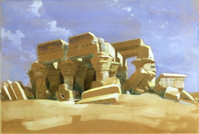 1838年，上埃及考姆翁布神庙的门廊（纸上写着） 作者 David Roberts