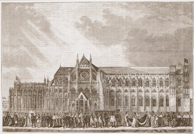 Anne Boleyn加冕到威斯敏斯特教堂的加冕游行，来自James Aitken Wylie（1808-1890），酒吧的“新教历史”。 1878年 作者 大卫·罗伯茨