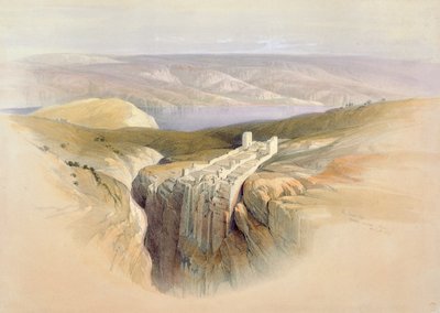 1839年4月4日，死海朝着摩押看，在“圣地”第二卷中登上50，由Louis Haghe（1806-85）酒吧刻。 1843 作者 David Roberts