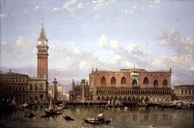 威尼斯总督府，从Bacino di San Marco看。 作者 大卫·罗伯茨