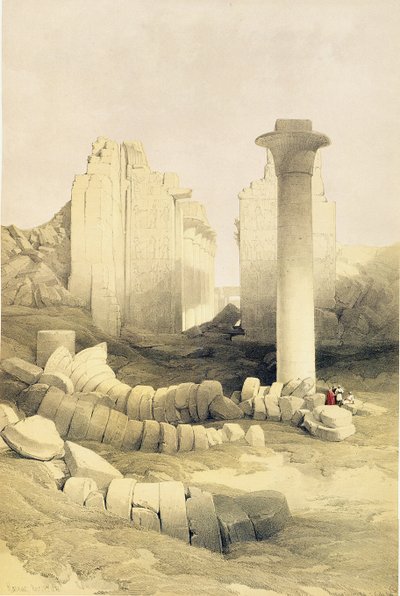 阿蒙大寺的Dromos或中央大厅，卡纳克，来自埃及和Nubia，Vol.2 作者 David Roberts