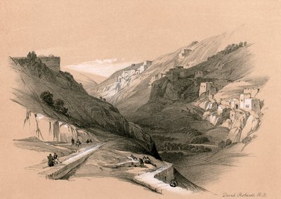 西罗亚河下游池，1855年。 作者 大卫·罗伯茨