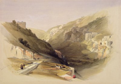 西罗亚池，来自“圣地”第二卷;由Louis Haghe（1806-85）于1842年在伦敦出版（彩色光刻） 作者 David Roberts