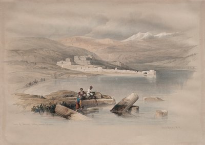 提比里亚往黎巴嫩的小镇，1839年。 作者 大卫·罗伯茨