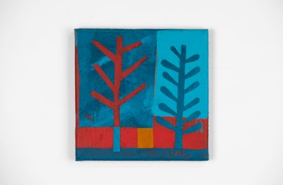 野火 2》，2021 年（颜料和拼贴画） 作者 大卫·希林劳