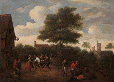 农民在新月酒馆外跳舞 作者 David Teniers (II) (人)