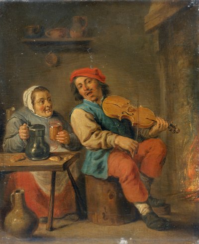 提琴手"，1630-1690年 作者 大卫·泰尼尔斯二世