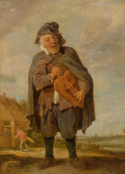 用桶形风琴制作音乐 作者 大卫·特尼尔斯（David Teniers）