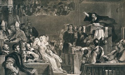 约翰·诺克斯（John Knox）在会众上宣讲道，1559年6月10日，c1827，1912年 作者 大卫威尔基